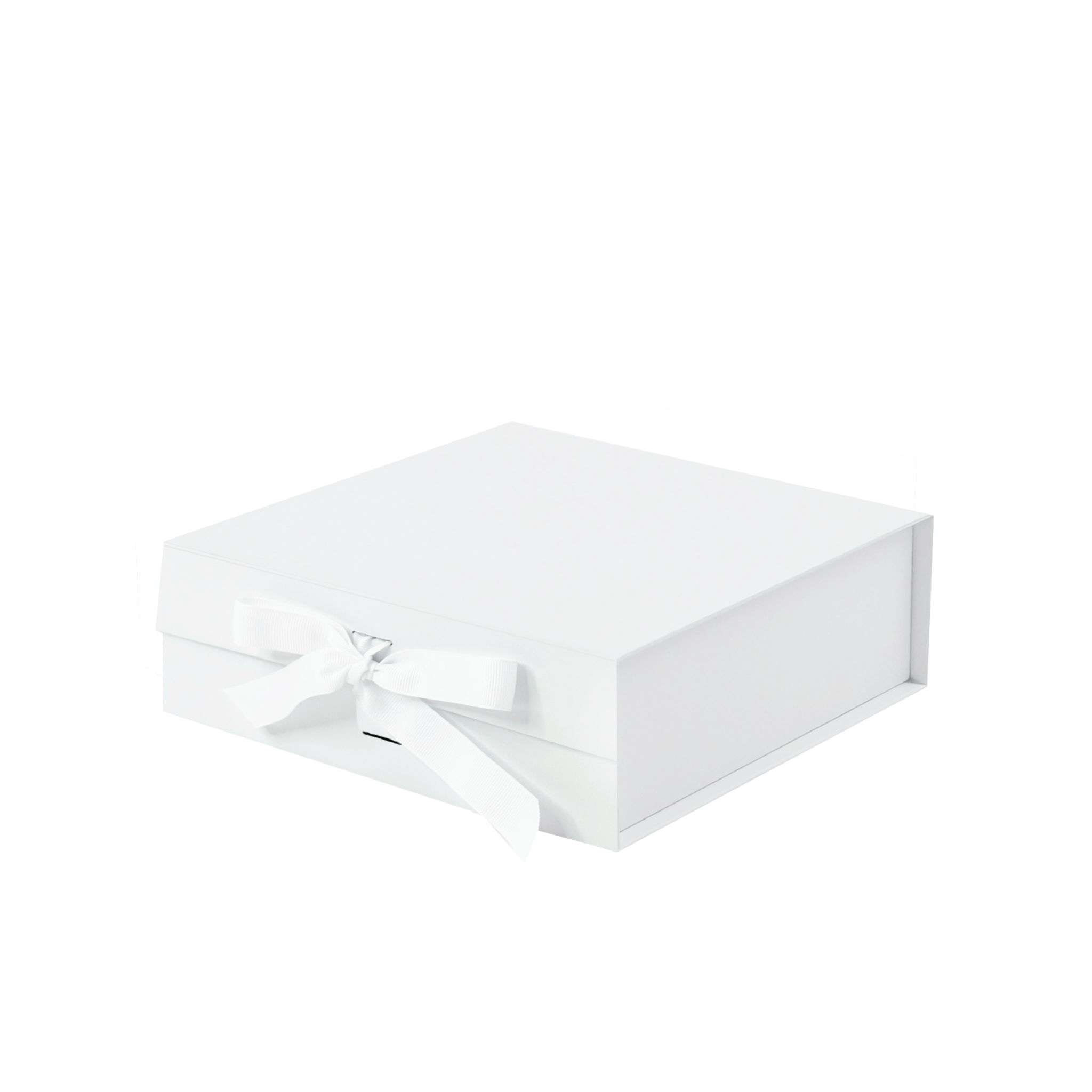 Gift Box Market A6 square white magnetic box with changeable ribbon