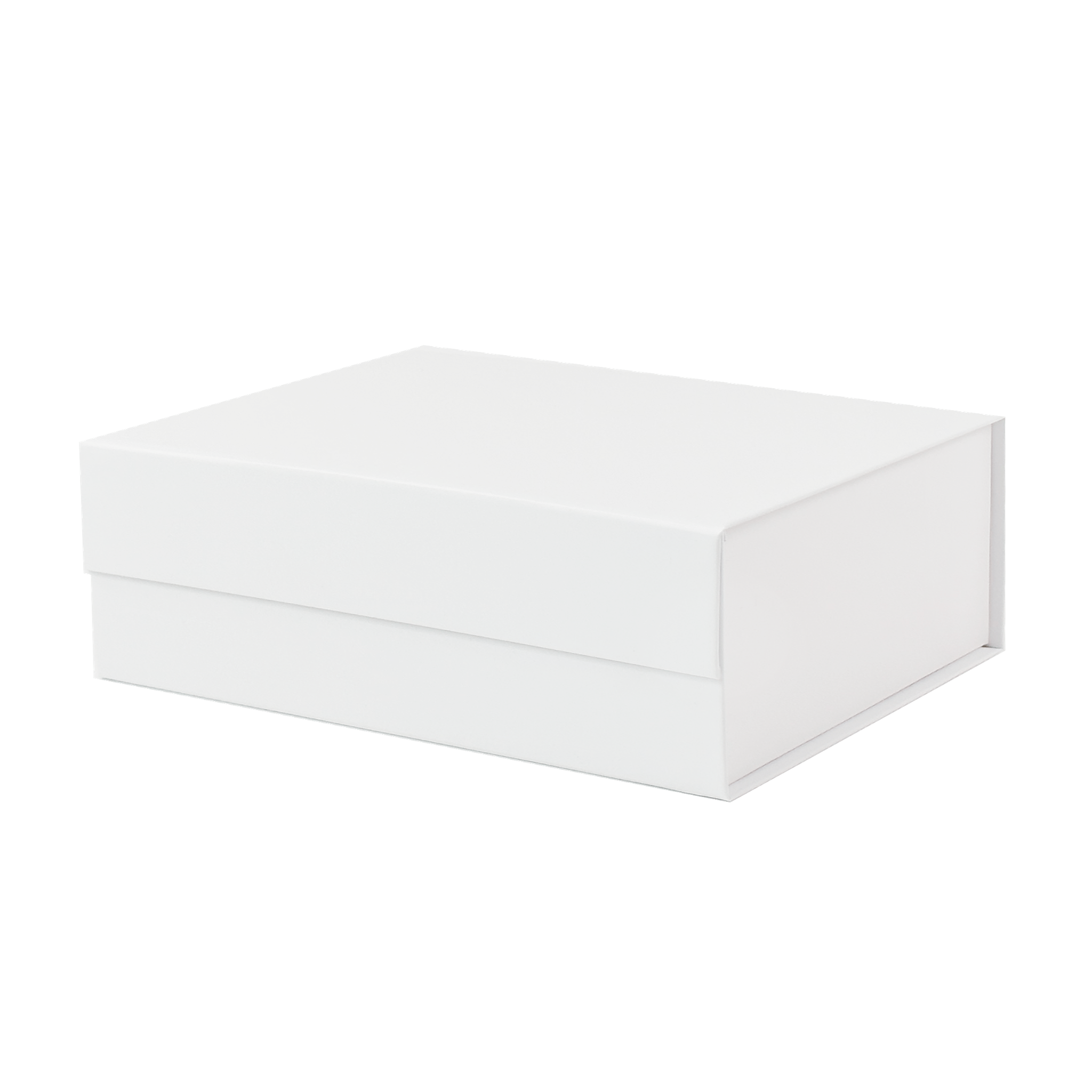 Medium rectangle white magnetic box, no ribbon